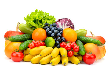 collection fresh fruits and vegetables