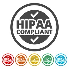 HIPAA - Health Insurance Portability and Accountability Act icons set 