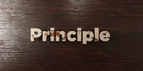 Principle - grungy wooden headline on Maple  - 3D rendered royalty free stock image. This image can be used for an online website banner ad or a print postcard.