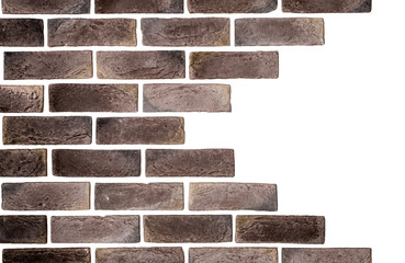 light brown brick wall white background