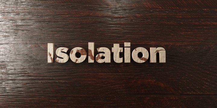 Isolation - grungy wooden headline on Maple  - 3D rendered royalty free stock image. This image can be used for an online website banner ad or a print postcard.