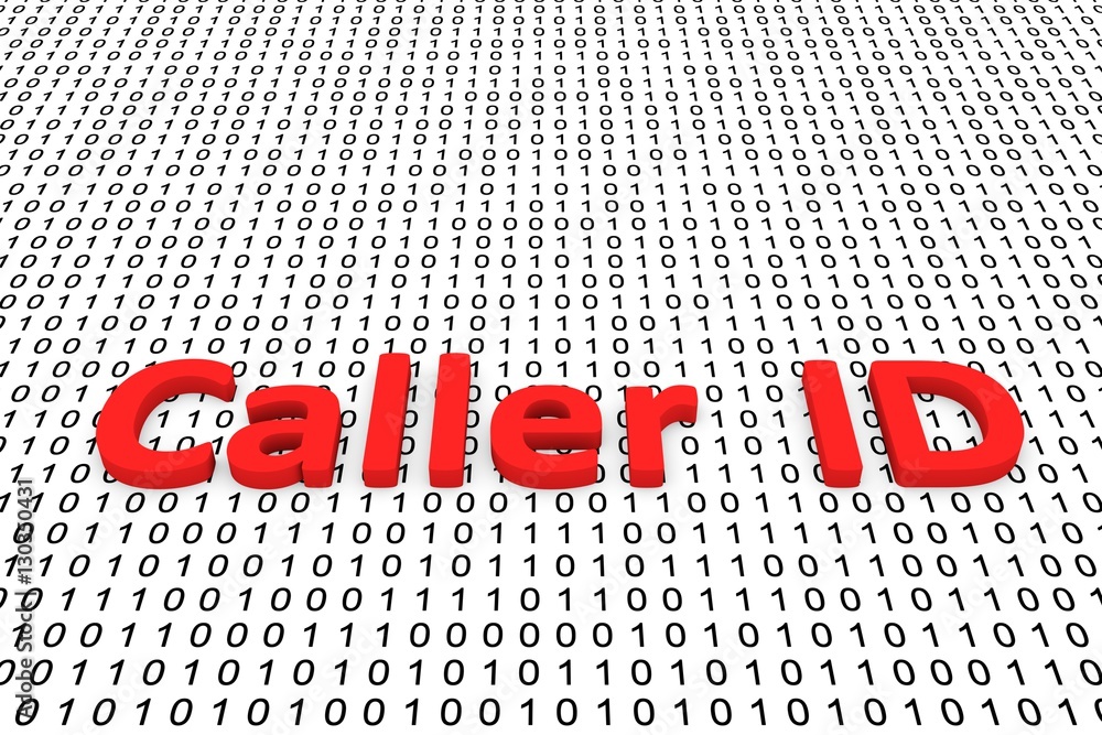 Poster caller id in the form of binary code, 3d illustration