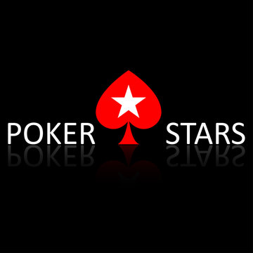 Poker Stars words and plaing cards symbol on black background