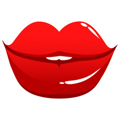 Red lips. Vector illustration