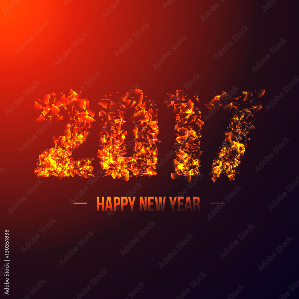 Poster 2017 abstract numeric. new year concept