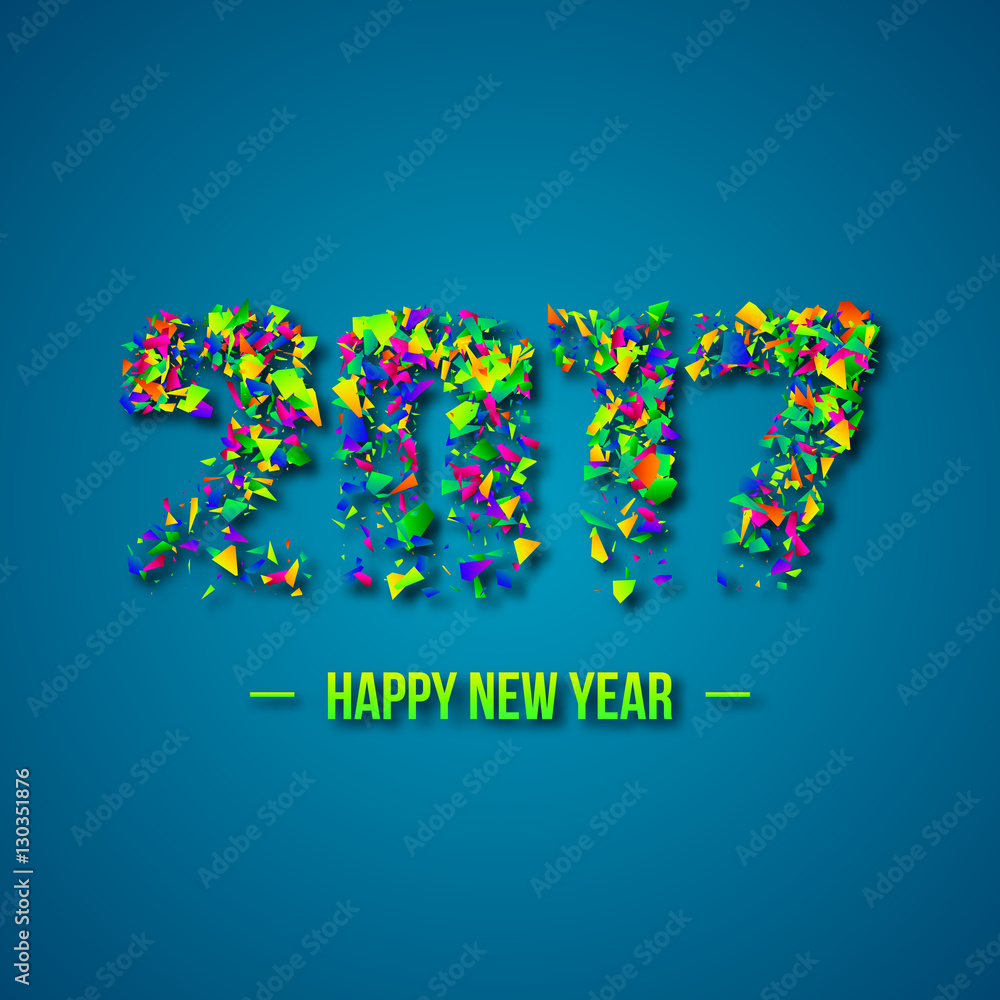 Poster 2017 abstract numeric. new year concept
