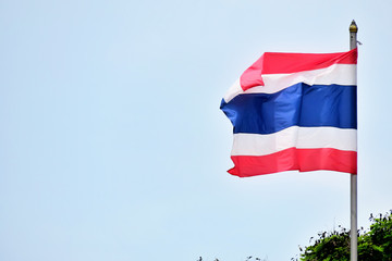 Thai flag on blue sky background