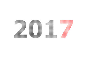 Happy New Year 2017 design with polka dot.