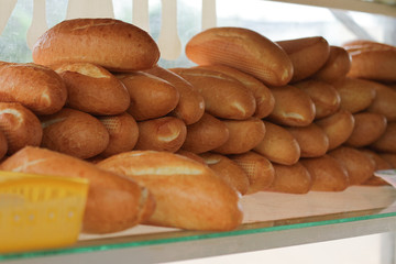 Fresh baguette, halved