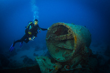 Diver on SS Thistlegorm