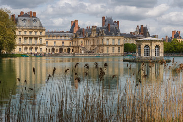 Fototapeta na wymiar Pond in front of Fontainebleau, France