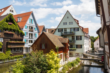 Fototapeta na wymiar Old fish quarters in Ulm, Germany