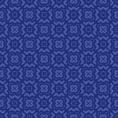 Blue Ornamental Seamless Line Pattern. Endless Texture. Oriental Geometric Ornament