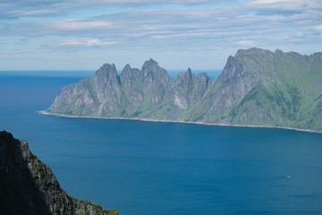 Panoramic View from Husfjellet Mountain to Devils Teeth