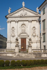 Obraz premium Church facade in the historic center of Udine, Italy