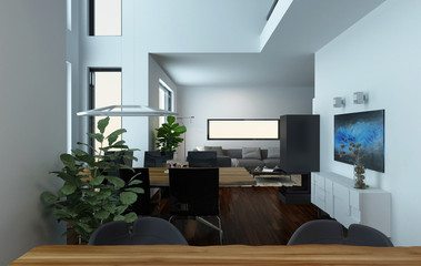 Interior of luxury villa or penthouse