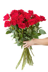 Bouquet of fresh red roses isolated