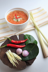 Steamed fish with curry paste.