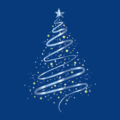 Christmas background with Christmas tree, vector illustration.