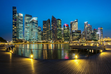 Skyline of Singapore at a beautiful