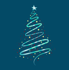 Christmas background with Christmas tree, vector illustration.