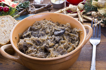 Traditional polish sauerkraut with mushrooms - 130361499