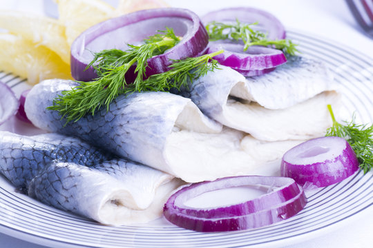 Herrings on a plate