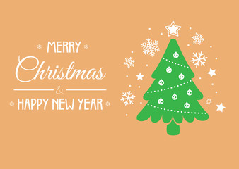 Fototapeta premium Christmas background with Christmas tree, vector illustration.