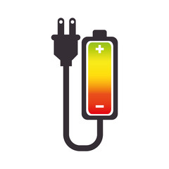 battery level with wire isolated icon vector illustration design
