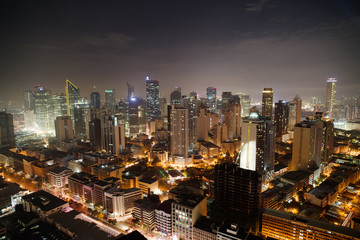 Makati city skyline nightview , Manila , Philippines