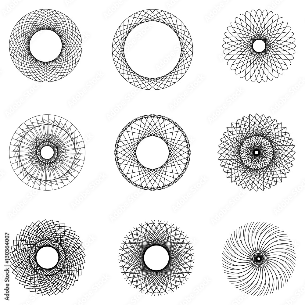 Poster set watermark round filigree pattern