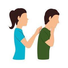 human silhouette doing resuscitation vector illustration design