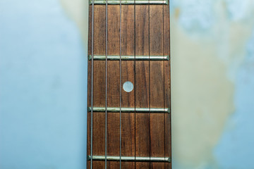 old red Electric Guitar Close up