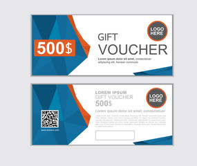 Obraz premium gift voucher vector design template set F