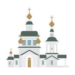 Isolated orthodox church on white background