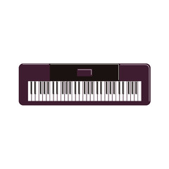 Isolated synthesizer keyboard on white background