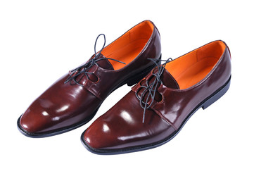 Men's Classic Leather Shoes with a slim elongated toe, made from a smooth brown leather.
