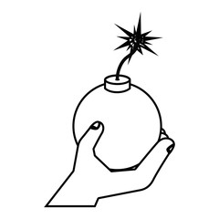 hand human with boom vector illustration design