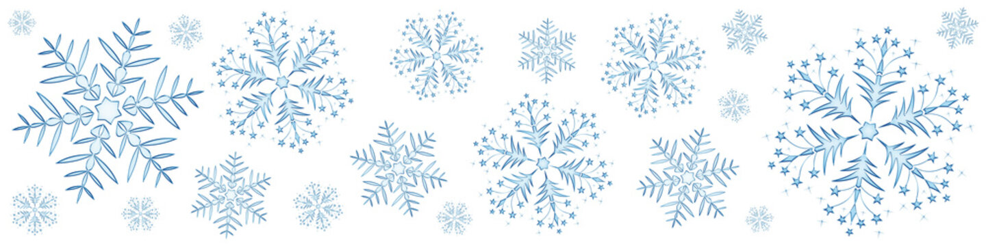 Banni&egrave;re Cristaux de glace. Flocons 