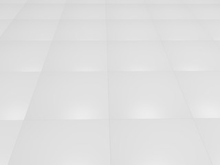 White tiles floor texture industrial background. 3D illustration.