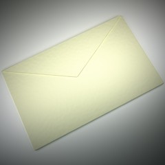 White envelope for letter over white