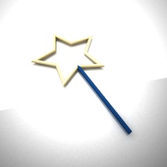 Magic Wand over white background