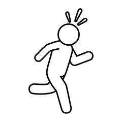 silhouette human running isolated icon vector illustration design