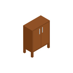 Cabinet isometric icon or logo for web design