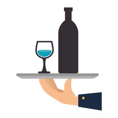 hand waiter isolated icon vector illustration design