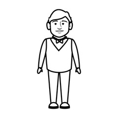 elegant waiter character icon vector illustration design