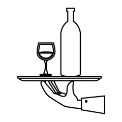 hand waiter isolated icon vector illustration design