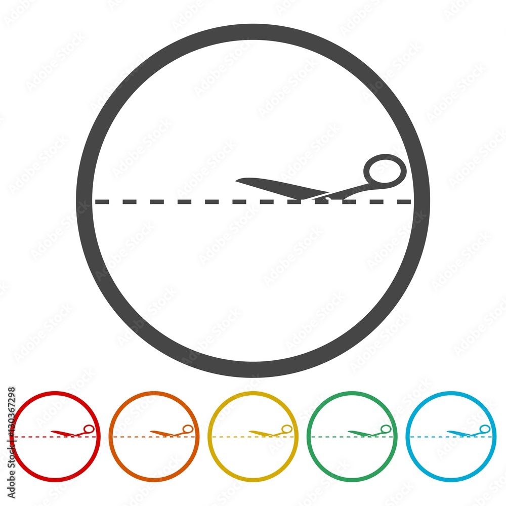 Poster scissors with cut line