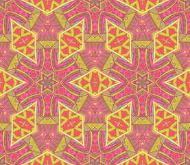 abstract mosaic ethnic seamless vector pattern 