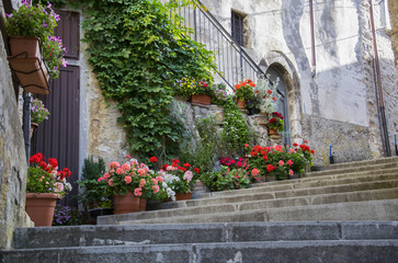 Picturesque corner of a small town in Italy.